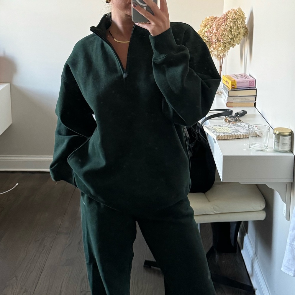 Aritzia Quarter Zip in Scarab